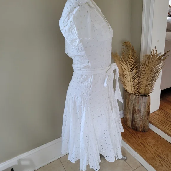 Diane Von Furstenberg Belette cotton eyelet wrap dress - Picture 3 of 8